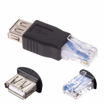 USB Tipo Moteris RJ45 Vyrų Ethernet LAN Tinklo Maršrutizatorius Lizdas kištukinis Adapteris