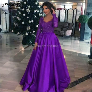 YNQNFS M14 Linijos, Chalatas, Soiree Dubajus Nėrinių ilgomis Rankovėmis Vakarą Oficialų Suknelė Moterims, Elegantiškas Motina Nuotakos Suknelės Komplektai