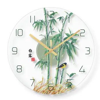 Grūdintas Stiklas Sieninis Laikrodis 30cm Šiuolaikinio Stiliaus Kambarį Decoratio Kinų Meno Tapybos Kvarco Sieninis Laikrodis Žiūrėti Asmenybės G052