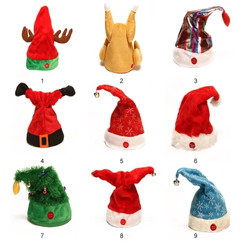 Kalėdų Elementai, Elektriniai Skrybėlę Dainavimo Kepurės Su Muzika Mielas Pliušinis Žaislas Kalėdų Dovanų Šalis SDF-LAIVAS