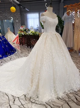 LS30074 seksualus off peties blizga vestuvių suknelė 2020 m. su duobute v-kaklo, nėriniai atgal pigūs vestido de madrinha para casamento