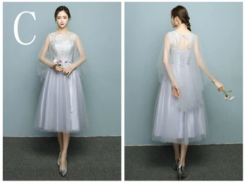 Moterų apribota arbata ilgis įrengtas pilka bridesmaid suknelę šalis 2020 trumpas vėliau kaip stiliaus moteris kamuolys suknelės už ypatingą ocassion