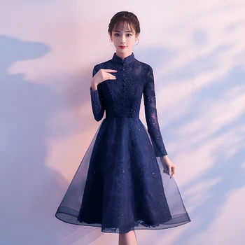Royal Blue Kokteilių Suknelė Elegantiška Siuvinėjimas Kristalų Šalies Oficialaus Nėrinių Suknelė su Užtrauktuku Juodas Raudonas Kelio Ilgis-line Prom Chalatai E305