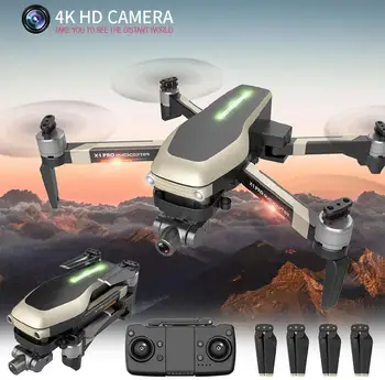 X1 PRO GPS Lankstymo Drone 4k Plataus Kampo WiFi FPV HD Kamera Selfie Dvi Ašis Mechaninė, Gimbal GPS Vieną Klavišą, norėdami Grįžti RC Sraigtasparnis