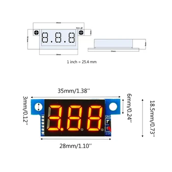 DC0-10A Skaitmeninis LED Ammeter Dabartinės Kolegijos Metrų 0.36 Modulio Atvirkštinė apsauga