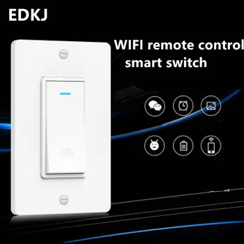 1 vnt WiFi bevielio ryšio smart sienos jungiklis, WiFi nuotolinio valdymo pultą smart switch JAV 