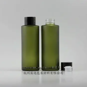 100 ml alyvuogių žalia matinio Stiklo butelis su juodu užsukamu,svarbiausioms oli ar losjonu.kosmetikos pakuotės,pakavimo skysčių