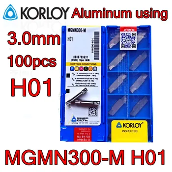 100vnt/set MGMN300-M H01 KORLOY CNC Aliuminio naudojant Karbido įterpti Nemokamas pristatymas