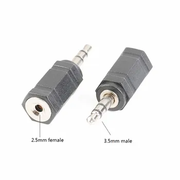 10vnt/daug 3,5 mm Male Plug-2,5 mm Female Jack Galva Telefonas, Ausinės, Audio Adapteris Jungtis