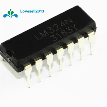 10VNT LM324N LM324 CINKAVIMAS-14 Low Power Quad Op-Amp IC