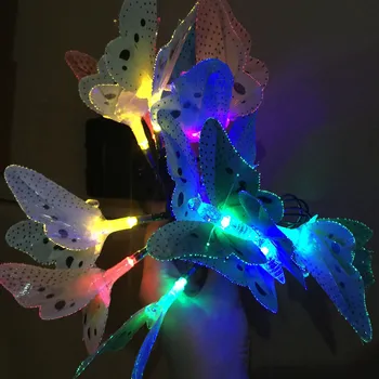 12 vienetų drugelis dekoravimui 3d Saulės energija Varomas Pasakų Styginių Šviesos Lempos, Lauko Sodo Kalėdinis namų dekoras #TX4