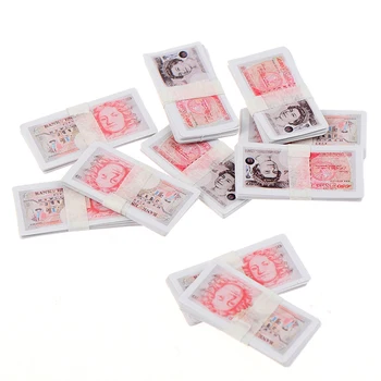 150Sheets 1/12 Miniatiūriniai Lėlių Svaras Popieriniai Pinigai Modelį, Žaislai, Aksesuarai 3*1.5*0.15 cm