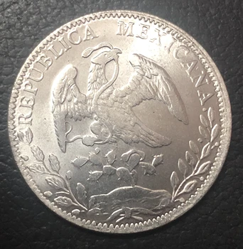 1882 Meksika 8 Reales Sidabro Padengtą Kopijuoti monetos