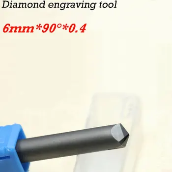 1pc 90 laipsniu 6*0,4 mm, CNC deimanto pjovimo drožyba įrankiai akmens kelvedžio bitai