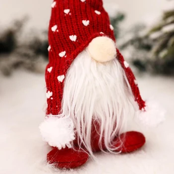 1PC Kalėdų Dryžuota Kepurė Beveidis Gnome Santa Lėlės Pakabukas Šiaurės Gnome Žemės Dievas Lėlės Kalėdų Eglutės Kabantys Papuošalai Lėlės