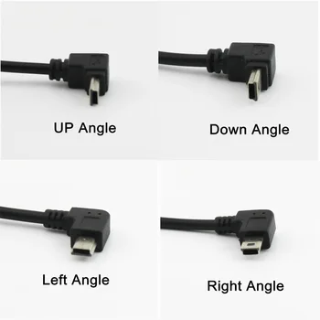 1pcs USB 2.0 A Male į Mini 5 Pin Male Kairėje Kampu Duomenų Įkroviklio Adapterio Kabelis 10ft