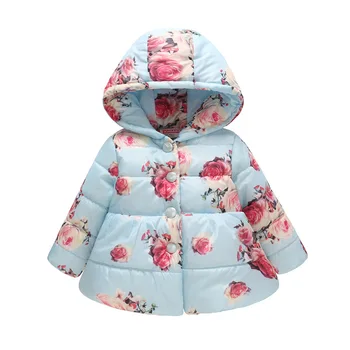 2-5years žiemos striukė mergaitėms Mielas hoodie su Mygtuką striukės mergaitėms mados outwear vaikų drabužių medvilnės vaikai paltai