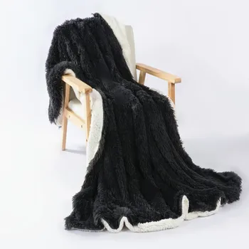 2 Dydis Ilgas Pliušinis Antklodė Dirbtinis Kašmyro Antklode Winte Šiltas Meta ant Sofa-Lova Kelionės Tirštėti Miegamasis Plaids Mesti Antklodę