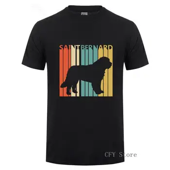 2019 dizainas, Vintage 1970 Saint Bernard Šuns Savininkas Dovana marškinėliai vyrams Mielas Šuo Mėgėjams Savininkas Dovana Retro Tees Hombre Camiseta