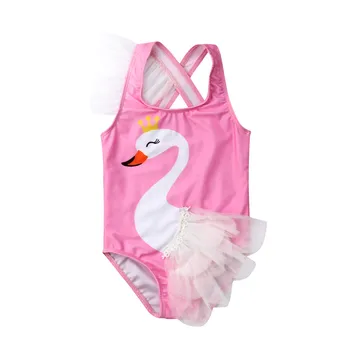 2019 m. Vasarą Bamblys Vaikas Baby Girl Tutu maudymosi kostiumėlį, maudymosi Kostiumėliai, Bikini Maudymosi Kostiumą Plaukimo Paplūdimio Vasaros 1PCS Sunsuit 1-6Y