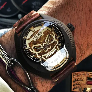 2019 Naujas Mados 43mm parnis skeletas dial Šviesos ženklų top brand Prabanga Safyro stiklas Miyota mechaninė Automatinė mens watch