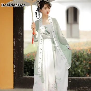 2021 kinų stiliaus moteris hanfu pasakų elegantiškų šokių kostiumais, retro suknelė han dinastijos komplektus hanfu princesė suknelė