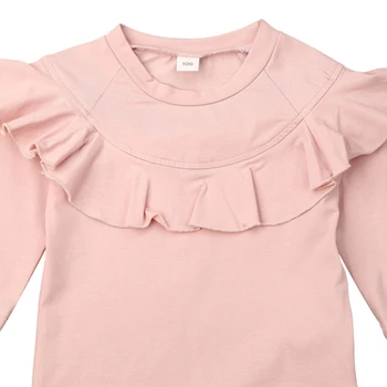 2021 m. Pavasarį Kūdikių, Mergaičių Drabužiai vientisos Spalvos Pynimas, T-marškinėliai, Topai+Džinsai Nustatyti Bamblys Mergaičių Mados Komplektus Karšto