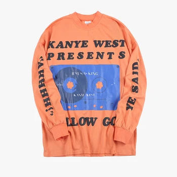 20SS Kanye West 3D Putos Letter Spausdinimo Raundo Kaklo Tshirts Vyrų ir Moterų Shrot Rankovės Negabaritinių Streetwear Marškinėliai Harajuku Tees