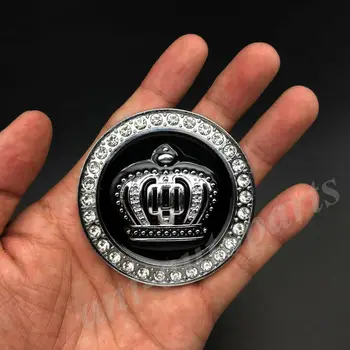 2vnt Metalo Crystal Crown Prabangus VIP Emblema Automobilių Ženklelis Motociklų Lipdukai Lipdukas