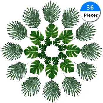 36pcs Dirbtinis Didelių Augalų Lapai Atogrąžų Palmių Monstera Lapai Modeliavimo Lapai Augalų Lapai Namų vestuvių dekoravimas