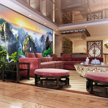 3d papel Freskomis Kalnų Krano Kinijos 3d sienos freskos tapetai gyvenamasis kambarys sofos fone 3d foto freskos 3d sienų Lipdukai