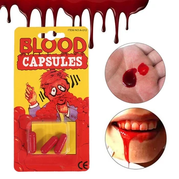 3Pcs pranešk apie Netikrą Kraujo Tabletes Vampyras Kapsulės Siaubo Juokinga Populiarus Helovinas, Pokštas, Išdaiga Apgauti Kraujo Tabletes Pokštas Kapsulės pranešk apie Netikrą Kraujo Tabletes