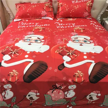 4Pcs Linksmų Kalėdų Patalynės Red/Blue Santa Claus Antklode Padengti Patalynės Komplektai Karalienės Dydžio Vaikams, Cartoon Lova Padengti paklode Patalynė