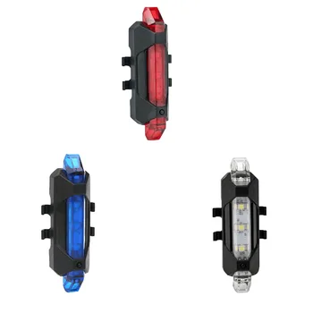 5 LED USB Įkrovimo Dviratį Uodegos Šviesos Dviračių Saugos Dviračių Įspėjamasis Žibintas Galinis Nešiojamų Flash užpakalinis žibintas