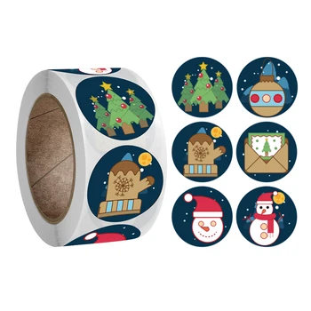500 vnt./roll Linksmų Kalėdų Lipdukai Mielas Mielas Žiurkių Kalėdos Pelės Candy, Slapukus Lange Pateikti Paketo Sandarinimo Dekoro Lipdukai