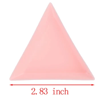5vnt Plastiko Trikampis Nagų Plokštelės Nagų Dailės kalnų krištolas Granulių Kristalų Rūšiavimo, Saugojimo Plokštė Manikiūro Įrankių Priedų