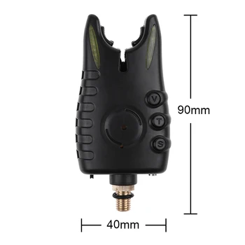 8 LED Žvejybos Bite Signalo Indikatorius Reguliuojamas Tono Garsumą Jautrumas garsinis signalas Karpių Žvejybos Reikmenys Reikmenys 90x40x40mm