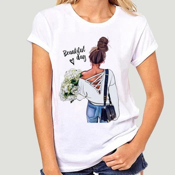 90-ųjų Vasarą T-shirt Ventiliatoriaus Modelis Spausdinti Moterų Top Moterų Marškinėliai Harajuku Streetwear O-kaklo Drabužių Atsitiktinis Ponios Tee Marškinėliai Topai
