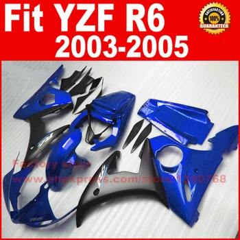 ABS plastiko motociklo lauktuvės rinkiniai YAMAHA 2003 m. 2004 m. 2005 m R6 mėlyna juoda YZF R6 03 04 05 purvasargiai rinkinio dalys