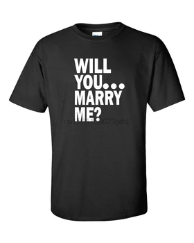 Ar JŪS MARRY ME Unikali, Romantiška Vestuvių Santuokos Pasiūlymą Marškinėliai, 6 SPALVŲ