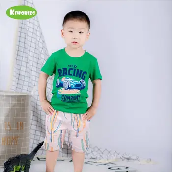 Aukštos kokybės Vasaros berniukas ekologiškos medvilnės trumpomis rankovėmis T-shirt ,su animacinių filmų lenktynių automobilį,minkštas aukštos kokybės audinio ,vaikams drabužiai