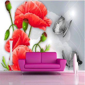 Beibehang Maketas tapetai už bet kokio dydžio 3D modernus minimalistinis abstrakčių gėlių sienos fone de papel parede tapetai