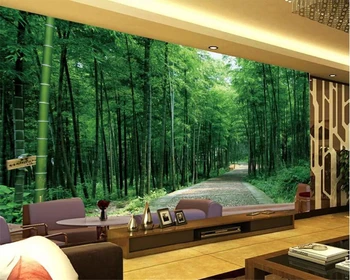 Beibehang Užsakymą 3D Tapetai, 3D Atmosferos Bambuko Miškų Kraštovaizdžio Meno Freskos Miegamojo, Prieškambario, Vaikų Kambario Photo 3d Tapetai
