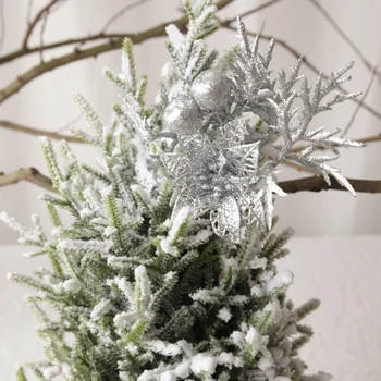 Blizgučiai Dirbtinių Gėlių Stiebai Kalėdų Medžio Vainikas Puošyba, Vestuvės Dekoras