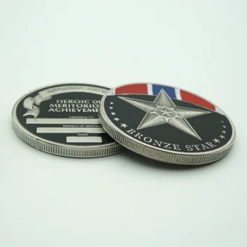 Bronzos Žvaigždės Medalis Progines monetas, Amerikos Karinių Monetos Spalvingas sidabro Padengtą Monetos Iššūkis Medalis