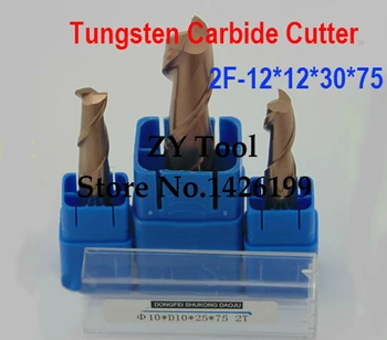 Cnc cutter įrankis volframo lydinio frezavimo cutter HRC60 2F*12*12*30*75,CNC staklės, frezavimo staklės, CNC frezavimo įrankiai, Nc įrankis