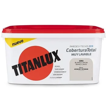 Cubeta pintura cobertura iš viso Titanlux 4 Litros Blanco Linum