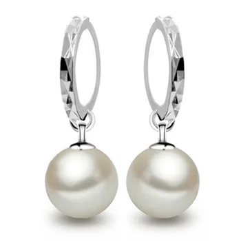DAFU sidabro auskarai Miss stiklo shell perlų papuošalai rodis automobilių gėlės raundo viršų moterų papuošalai