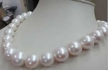 Didžiulis gamtos 13-16mm pietų jūros originali apvalios baltos perlų vėrinį 18