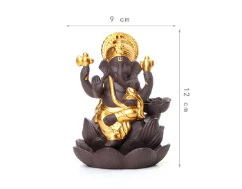 Dievo Budos Statula Ganeša Lotus Moliuskui Smilkalų Degiklis ornamentu Keramikos Kūgio Censer Smilkalų Lazdelės Laikiklis namų puošybai p3303